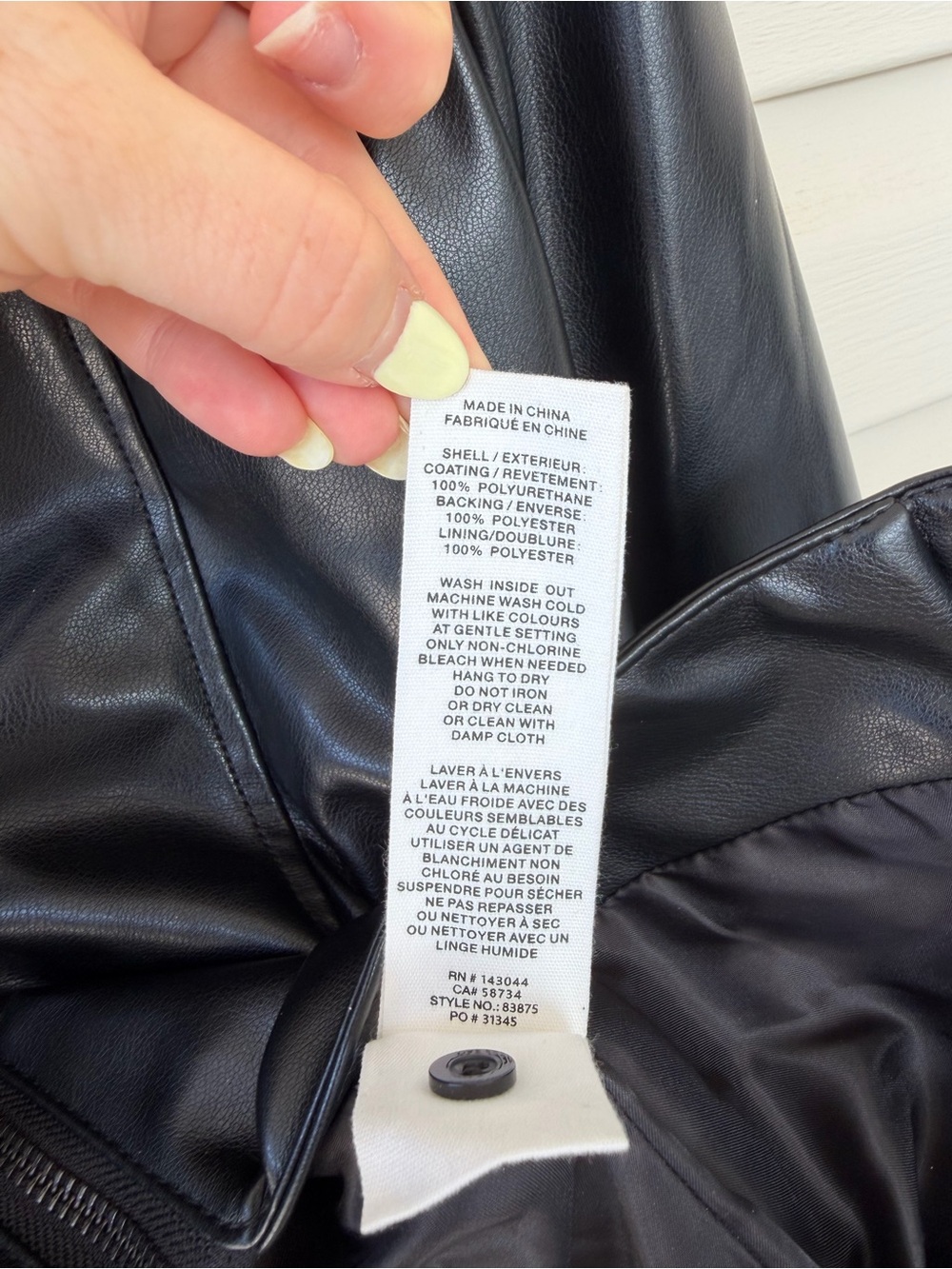 Avec Les Filles Black Leather Zip-Front Jacket - Picture 6 of 6